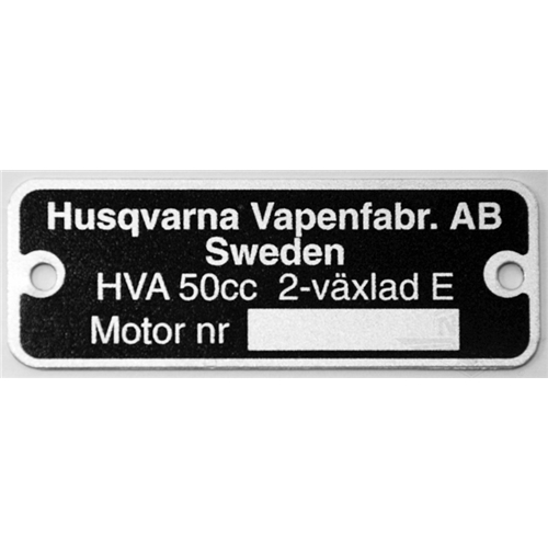 Typskylt HVA 2 växlad, Reservdelar till moped, RINAB, moped, 