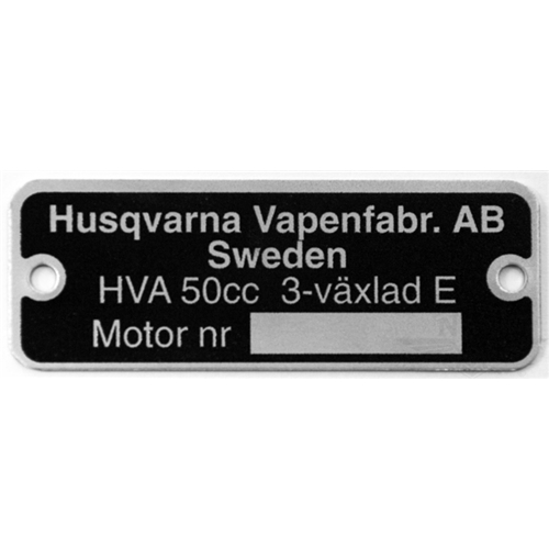 Typskylt HVA 3 växlad, Reservdelar till moped, RINAB, moped, 